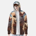 thumbnail image 2 of Balery Fluffy Alpaca Mountain Meadow Sudadera ligera de manga larga con capucha y protección solar UPF 50+ para hombre y mujer, ideal para pesca y running-3X-Large, 2 of 7