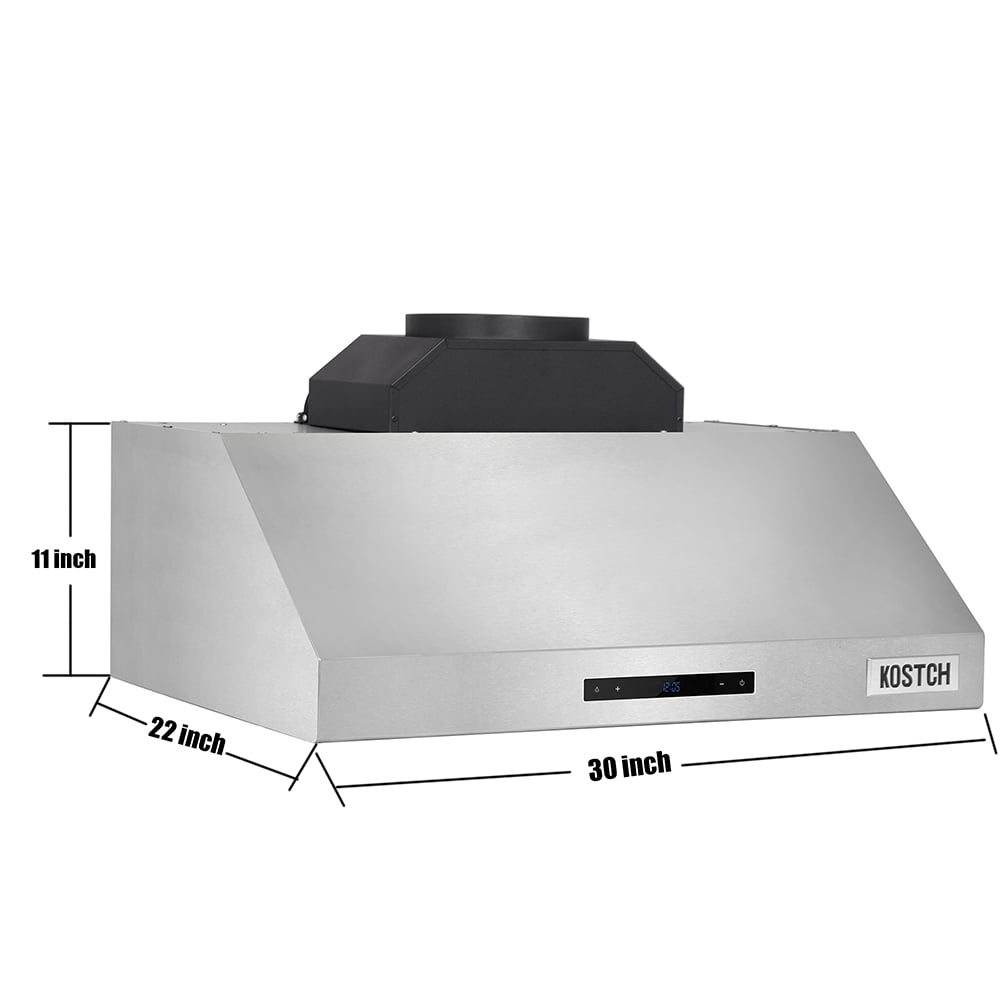 KOSTCH 30in 1000 CFM Convertible Wall-Mounted Range Hood with LED Lights in Stainless Steel