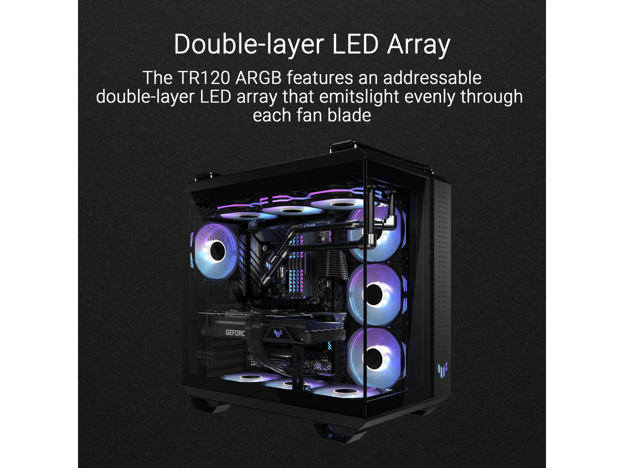 ASUS, TUF Gaming TR120 ARGB Reverse Fan, Triple Pack, Black