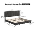 thumbnail image 2 of Bingirl King-Size Dark Gray Bed Frame with Headboard, Adjustable Linen Upholstered Platform Bed Frame with Wooden Slat Support - No Box Spring Needed, 2 of 8