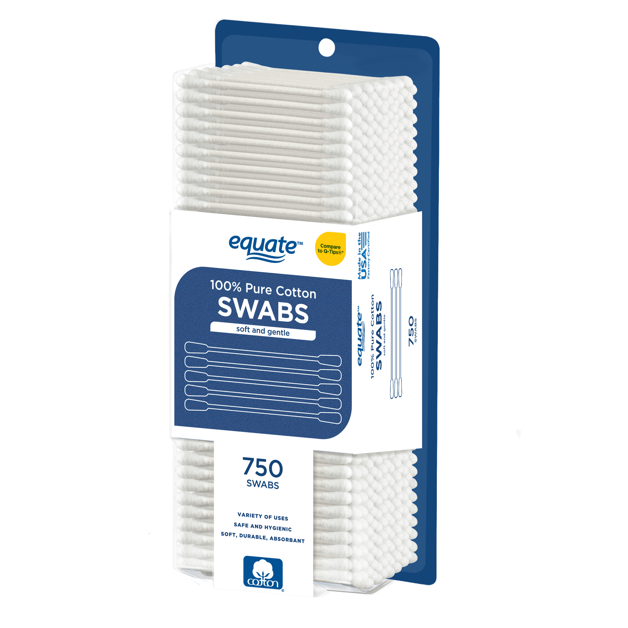 Equate 100% Pure Cotton Swabs, 750 Count