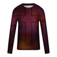 thumbnail image 5 of Blusas y camisas de manga larga con cuello redondo para hombre, blusa informal de manga larga con cuello redondo y estampado de rayas, blusa de poliéster para hombre, 5 of 5