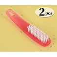 thumbnail image 2 of Nail Brush for Cleaning Fingernails 2 Pack, Fingernail Scrub Brush, Multifunctional Plastic Handle Pedicure Brushes, Nail Scrub Brush Set, Manicure Brush for Toes and Nails Women Men,Pink, 2 of 5