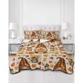 thumbnail image 2 of Quilt King Size Bedding Set, Gnomes Fall Reversible Summer Quilt 3 Pieces, Thanksgiving Pumpkins Rustic Botanical Lightweight Bedspreads Coverlets with 2 Pillow Shams for All Seasons, 2 of 5