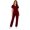 Crimson Red, variant on Vivian 6-Pocket Top and Snap Pocket Straight Leg Pant Set