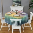 thumbnail image 2 of Colorful Tie Dye Nebula Pattern Round Tablecloth 60"x60",Wrinkle Wipeable Table Cloth for Kitchen Dining Room Picnic Patio Party, 2 of 6