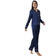 thumbnail image 2 of BlushBridesCo. Satin Pajamas Women's Long Sleeve Sleepwear Soft Silk Button Down Loungewear Pjs Pants Set XS-XXXL, 2 of 5