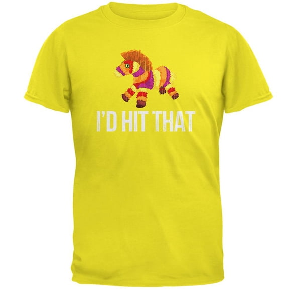 Cinco de Mayo I'd Hit That, Pinata Mens T-Shirt Bright Yellow 2XL