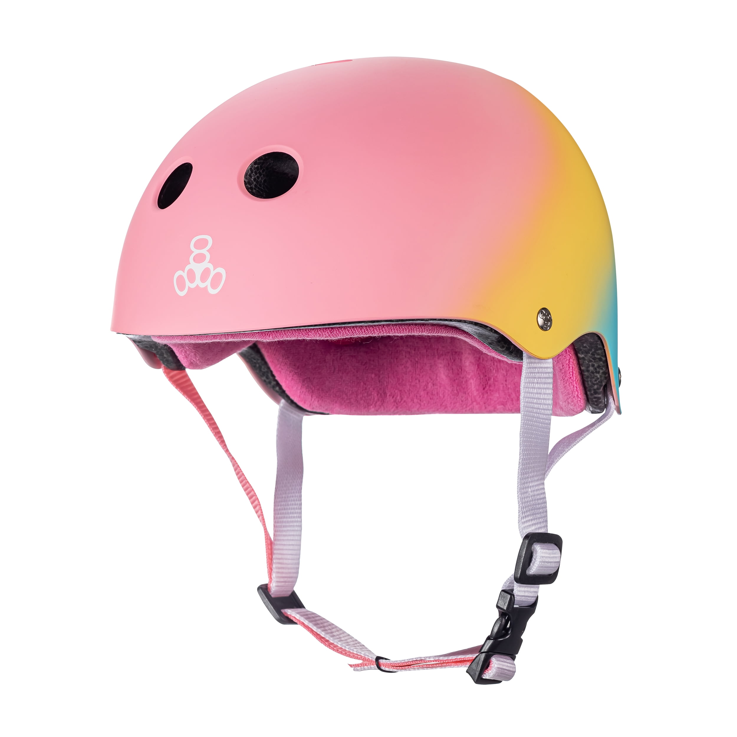 Neon Fuschia Gloss Triple Eight Helmet with Sweat Saver Liner Large 