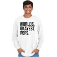 thumbnail image 4 of Worlds Okayest Pops Grandfather Men's Long Sleeve Tee T Shirt Brisco Brands M, 4 of 6