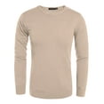 thumbnail image 3 of COOFANDY Men's Crew Neck Sweater Slim Fit Lightweight Sweatshirts Knitted Pullover for Casual Or Dressy Wear, Camel, Large, 3 of 9