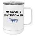thumbnail image 1 of My Favorite People Call Me Pappy Stainless Steel Vacuum Insulated 15 Oz Travel Coffee Mug with Slider Lid, White, 1 of 1