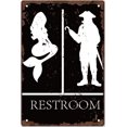 thumbnail image 1 of Letrero de metal con diseño de sirena pirata, estilo vintage, estilo gótico, para puerta de baño, placa de metal, arte de pared retro para baño, bares, restaurantes, cafeterías y pubs, 1 of 8