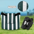 thumbnail image 6 of Haosy Dark Green and White Striped Golf Mallet Putter Cover Strong Magnetic Leather Golf Club Headcover Closure, 6 of 7