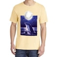 thumbnail image 2 of Wild Bobby, Nautical Full Moon Bottlenose Dolphin, Animal Lover, Garment-Dyed Washed Look Short Sleeve T-Shirt, Banana, 2XL, 2 of 3