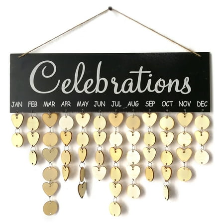 Wooden Calendar Board Sign Family Celebration and Birthday Reminder DIY Wooden Craft for Home