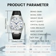 thumbnail image 6 of SKMEI Men's Casual Leather Watch Big Face Watch for Men，Fashion Business Dress Analog Quartz Waterproof Wrist Watch, 6 of 7
