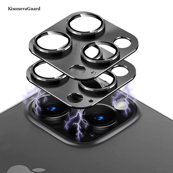 Camera Lens Protector Compatible with iPhone 14 Pro Max/iPhone 14 Pro, 9H Tempered Glass Screen Protector, Metal Protective Lens Cover for iPhone 14 Pro Max/iPhone 14 Pro - Black