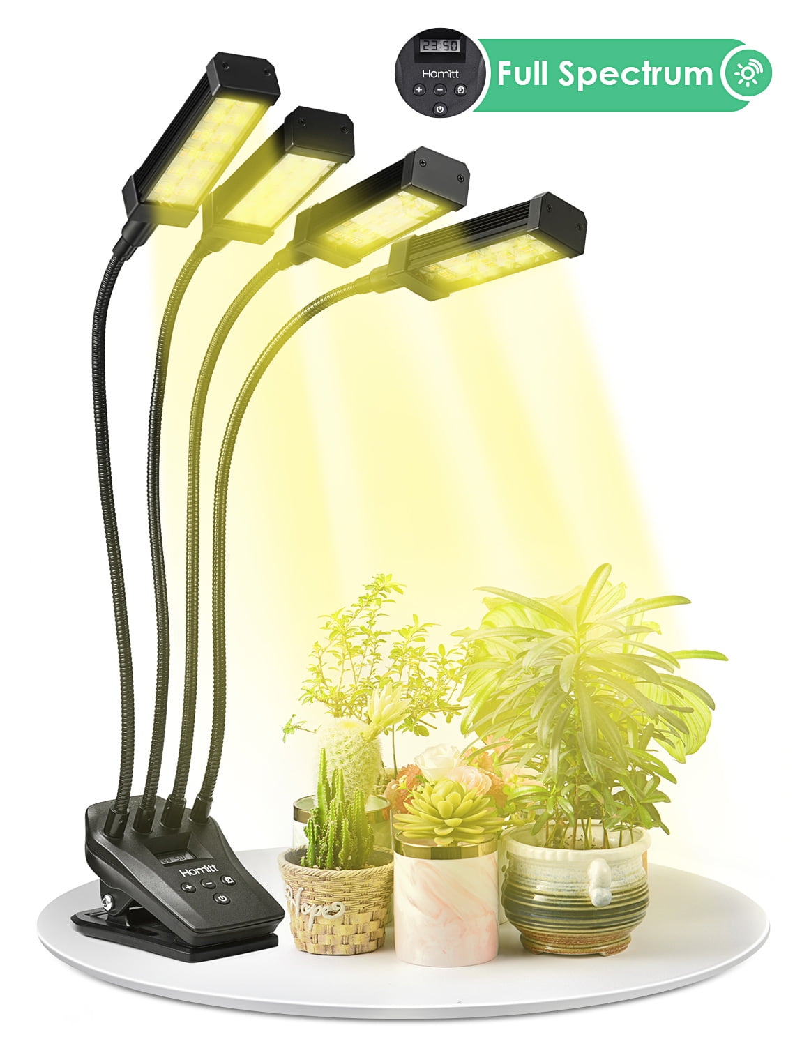 Sunlike LED Grow Light Clip on Full Spectrum Light for Indoor Plants with Timer 