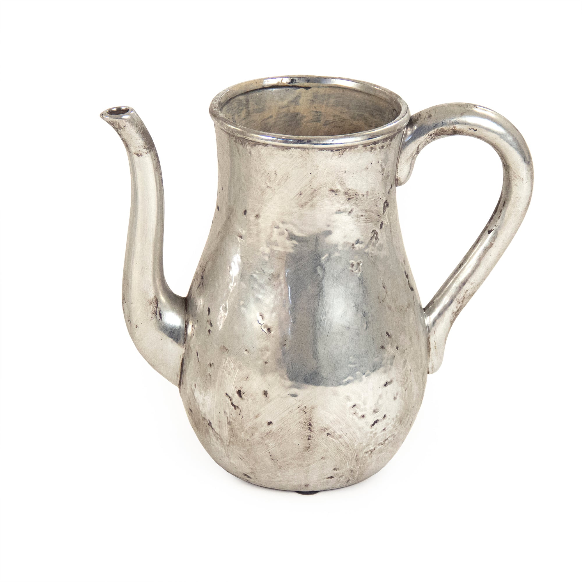 Zentique Stoneware Pitcher with Distressed Metallic Finish