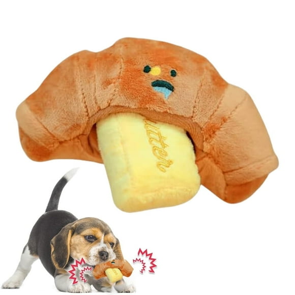 Dog Bread Toys, Hide and Seek Squeaky Plush Toys for Small to Medium Breeds
