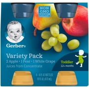 (Pack of 6) Gerber Fruit Juice Variety Pack, 4 Fl Oz Bottles, 4 Count