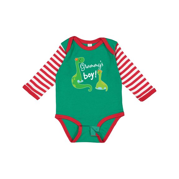 Inktastic Grammy Boy Grandson Dinosaur Boys Long Sleeve Baby Bodysuit