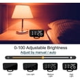 thumbnail image 4 of Digital Alarm Clock，6.6" Large Mirrored LED Clock Modern Mirror Desk Wall Clock with Dual USB Charger Ports Home Desk Alarm Clock (Black), 4 of 7