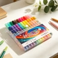 thumbnail image 4 of Glitter Acrylic Paint Pens, Water-Based Metallic Markers with 1.2mm Tips for Painting, Journaling, and DIY Craft Projects, Glitter Marker Set for Art and Decor,24pc, 4 of 5