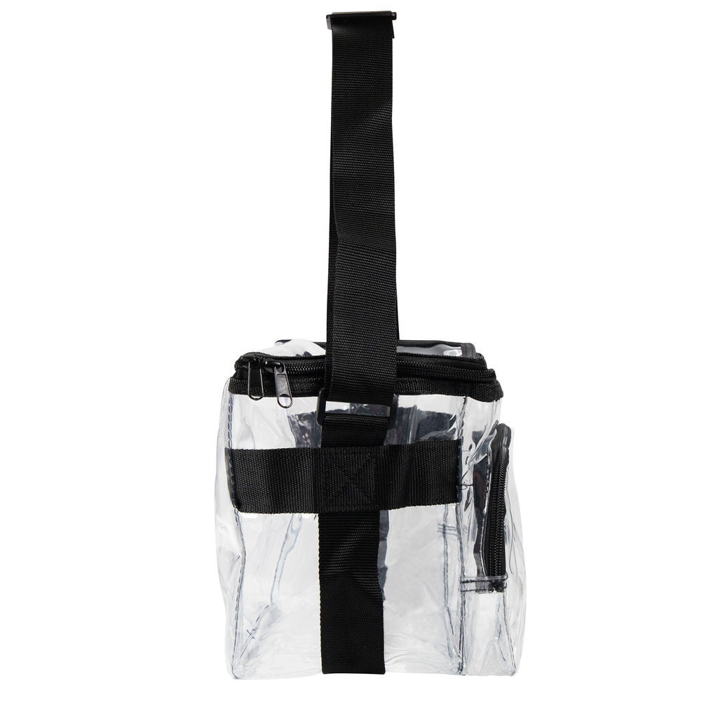 Details about   Large Clear Lunch Bag Box Tote Shoulder Strap Front Storage Zippered Pocket Kit
