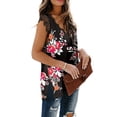 thumbnail image 3 of Mujeres Vest de algodón Cordero casual Tanktop suelto Citas de vacaciones Vacaciones de vacaciones Básica Trabajo Diario Vintage Top de verano negro Rojo Flower XL Inevent AP009841-29, 3 of 7