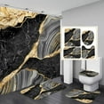 thumbnail image 1 of Aosijia 4 Pcs Marble Shower Curtain Sets Bathroom Sets with Shower Curtain and Rugs and Accessories Rug Toilet Lid Cover and Non-Slip U Shape Mat Waterproof Shower Curtain with 12 Hooks, 1 of 6