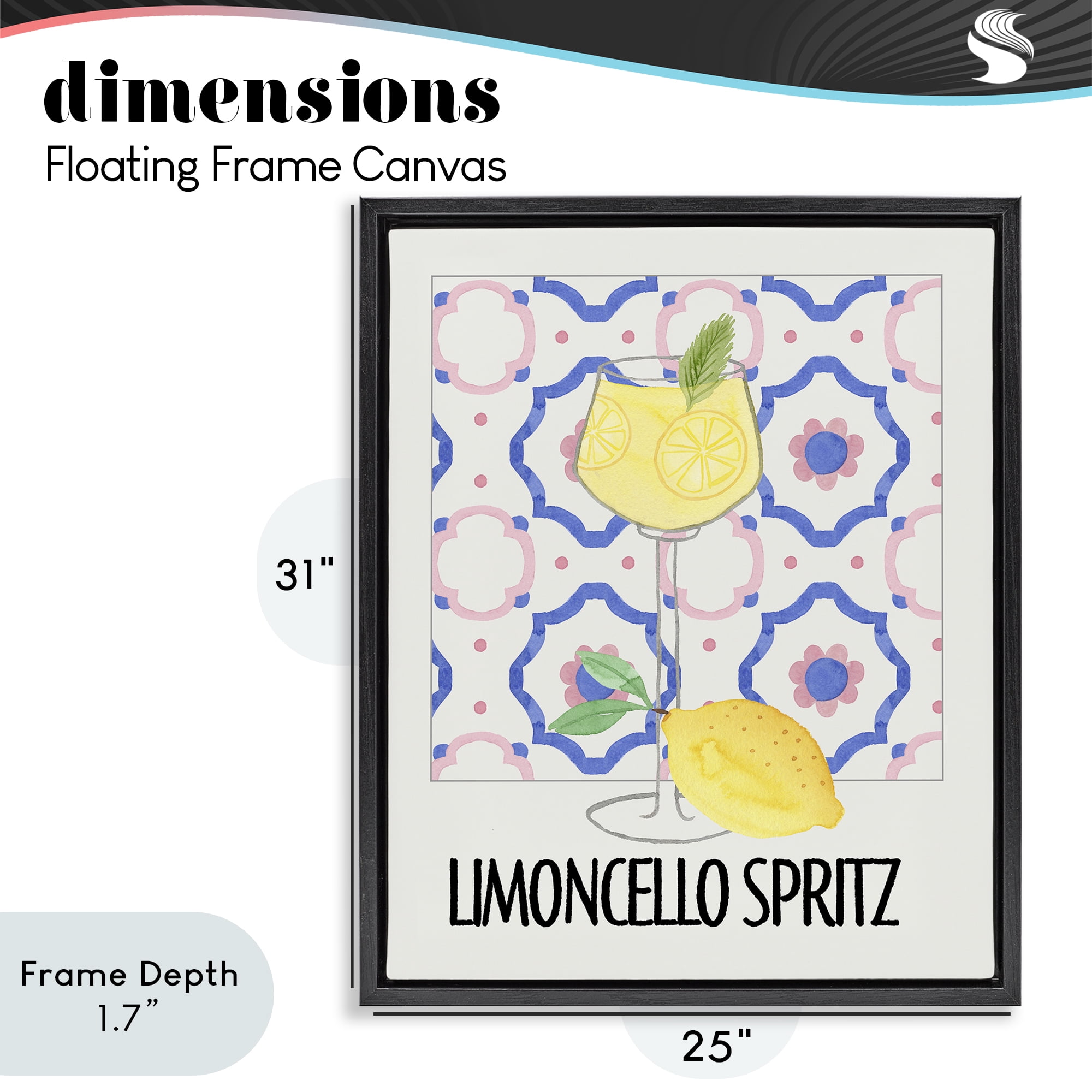 Stupell Industries Italy Spritz on My Mind Black Framed Floater Canvas Wall Art, design by Nina Jacobs