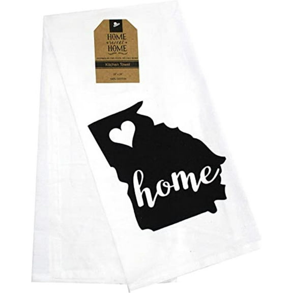 2 Pcs, 100% Cotton Georgia State Flour Sack Printed Kitchen Towels with Sentimen