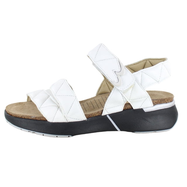 Sandalias NAOT Kayla para mujer, soporte de 3 correas, piel blanca suave