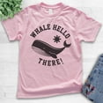 thumbnail image 2 of Kids Whale Hello There Shirt, Youth Kids Boy Girl T-Shirt, Whale Shirt, Animal Pun Shirt, Light Pink, Small, 2 of 4