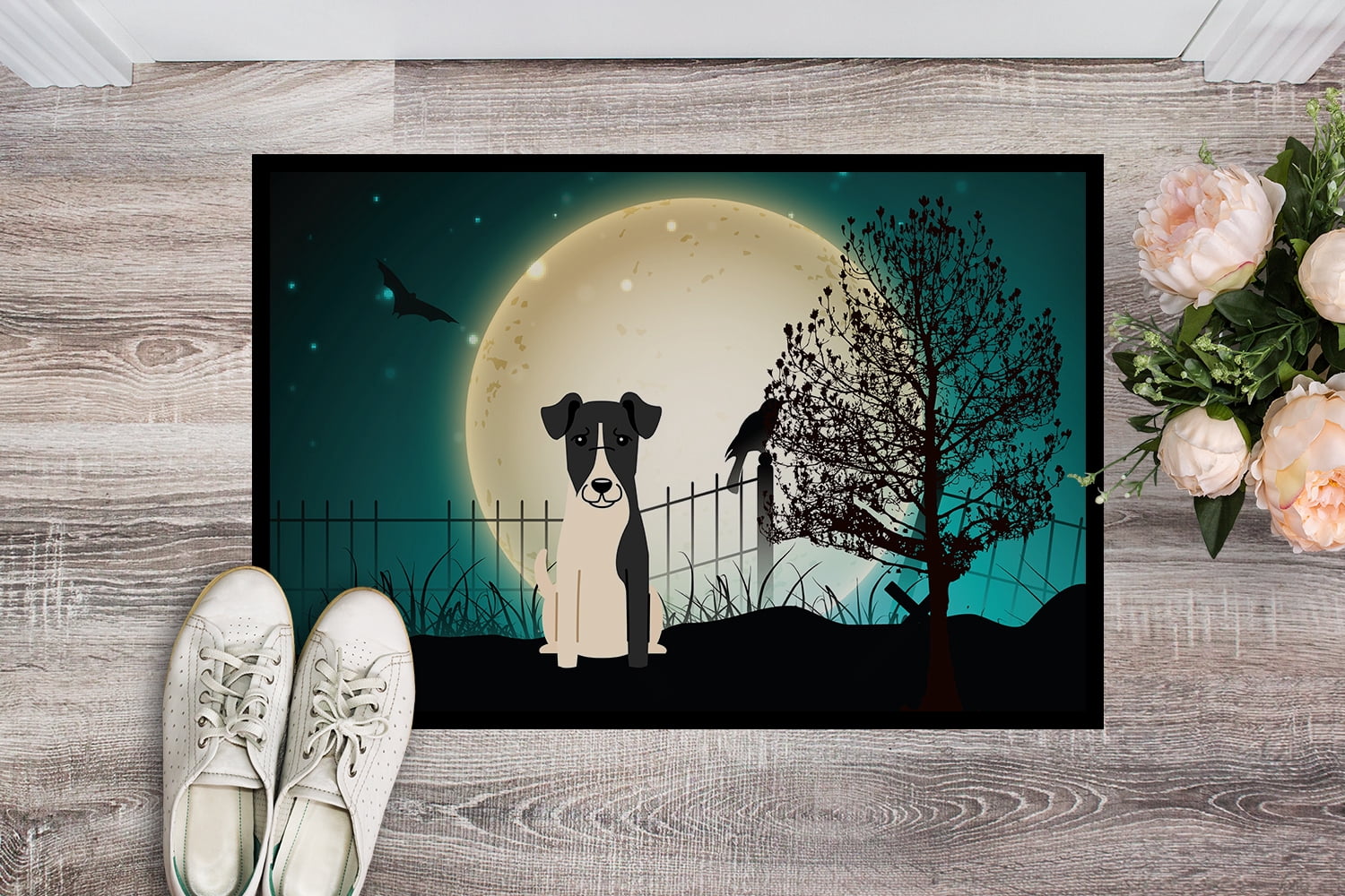 Carolines Treasures BB2288JMAT Halloween Scary Smooth Fox Terrier Indoor or Outdoor Mat, 24 x 0.25 x 36 in.
