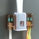 thumbnail image 3 of Soporte de cepillo de dientes multifuncional Sin taladro Exprimidor de dispensador de pasta de dientes montado en la pared para hotel Macarena Estante para cepillos de dientes, 3 of 8