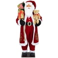 thumbnail image 2 of Northlight Traditional Santa Claus with Teddy Bear and Gift Bag Standing Christmas Figure - 5', 2 of 9