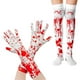 thumbnail image 1 of Fiudx Guantes Sangrientos de Halloween, Diseño de Terror, Calcetines Elásticos Hasta La Rodilla, Material Transpirable, Accesorio de Disfraz Versátil, Perfecto para Fiestas, Cosplay, Casas Embrujadas, 1 of 6