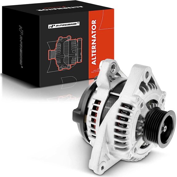 A-Premium Alternator Compatible with Toyota Camry 04-06 V6 3.0L / 3.3L, Highlander 04-07 3.3L, Solara 04-08 3.3L & Lexus ES330 04-06, RX330 04-06, 12V 100Amp CW 6-Groove Pulley, Replace# 27060-0A120