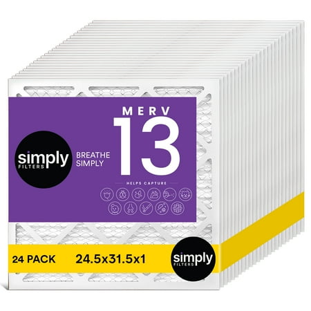 

Simply Filters 24.5x31.5x1 MERV 13 MPR 1500 AC Furnace HVAC Air Filter (24 Pack)