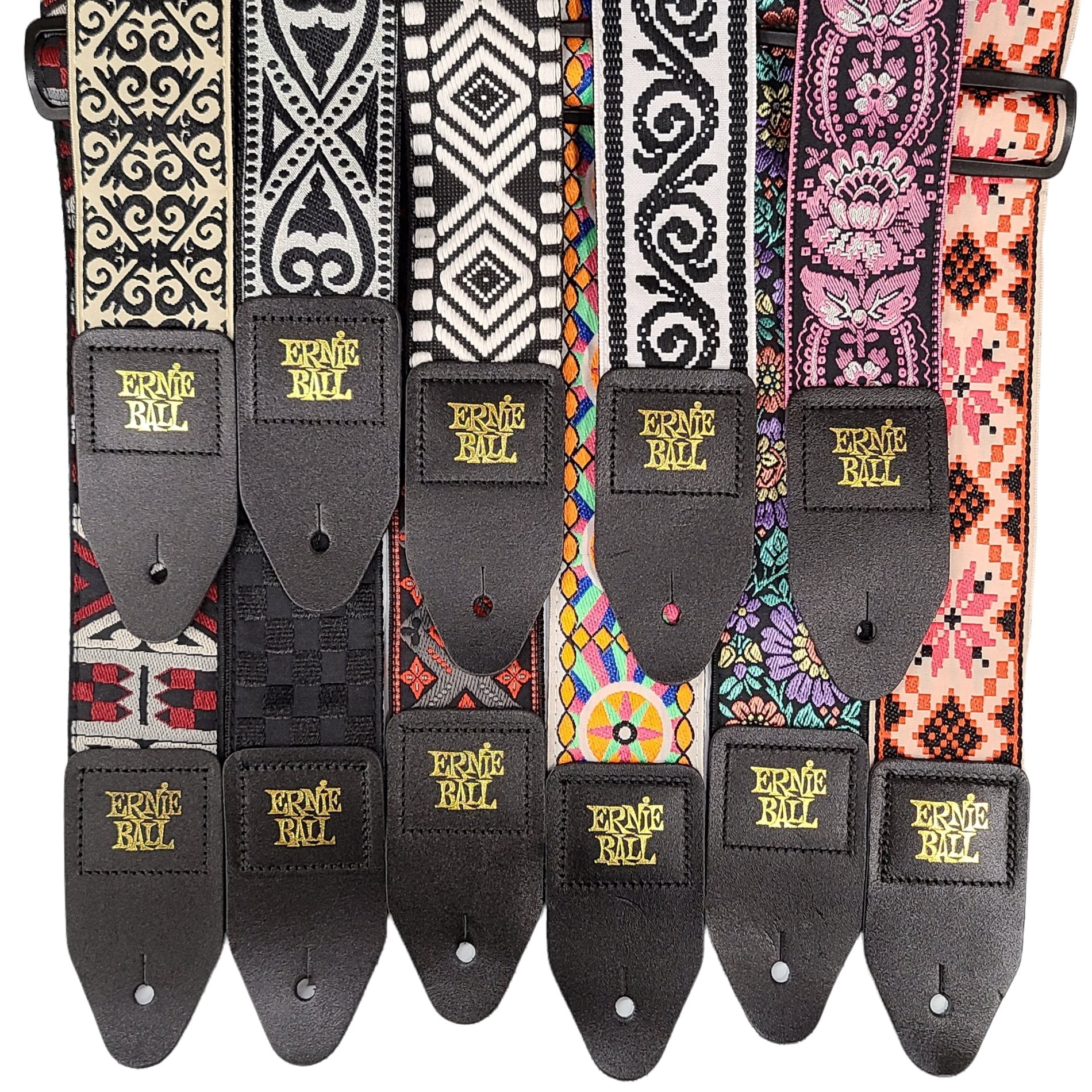 Ernie Ball Classic Jacquard Guitar Strap/Bass Strap - Black Heart