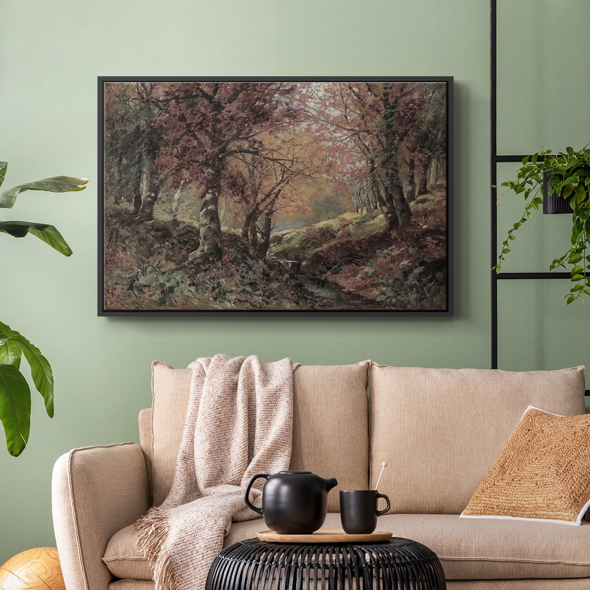 Vintage Landscape-CCCXCI By Wexford Home Framed in Black Wood Gallery Wrapped Canvas 25 in. x 37 in.