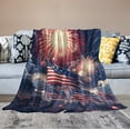 thumbnail image 6 of Flannel Blanket for Bed July 4th Fireworks American Patriotic Velvet Flannel Blanket for Couch Bed Sofa 4th of July Independence Day Throw Blanket Novelty Unique Ideas Gifts Blankets 50"x60", 6 of 8