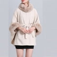 thumbnail image 4 of Aoochasliy Winter Scarfs Christmas Clearance Women's Trendy Loose Solid Color Plush Thickened Wool Collar Knitted Shawl Cloak Woolen Shawl Coat, 4 of 5