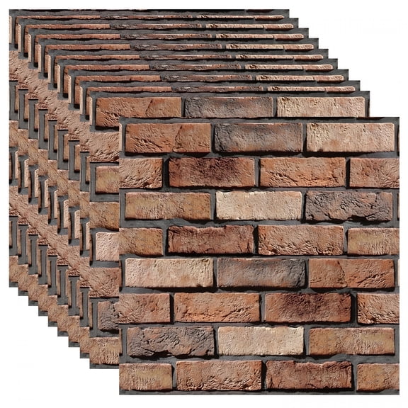 LAMIRO 20-Pack Self-Adhesive 3D Brick Wall Panels – Peel & Stick Faux Foam Wall Tiles for Easy DIY Home Decor