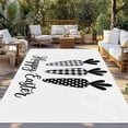 thumbnail image 2 of Happy Easter Outdoor Rug 5x7 Ft - Reversible Patio Rug Outdoor Camping Rugs, Spring Carrots Country Black and White Plaid Indoor Outdoor Area Rugs, Non-Slip Outdoor Carpet Runner for Deck/Porch, 2 of 8