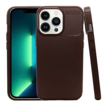 Funda de Silicon Uso Rudo Atti Rugged Carbon iphone 13 Pro Cafe 1pz Mas Mica 9D