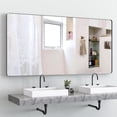 thumbnail image 2 of ANYHI Oversized Bathroom Mirror with Mobile Tray Wall Mount Mirror,Vertical Horizontal Hanging Aluminum Framed Wall Mirror Full Length Mirror,Full Body Mirror for Bedroom Living,Silver,72 x 36 Inches, 2 of 11